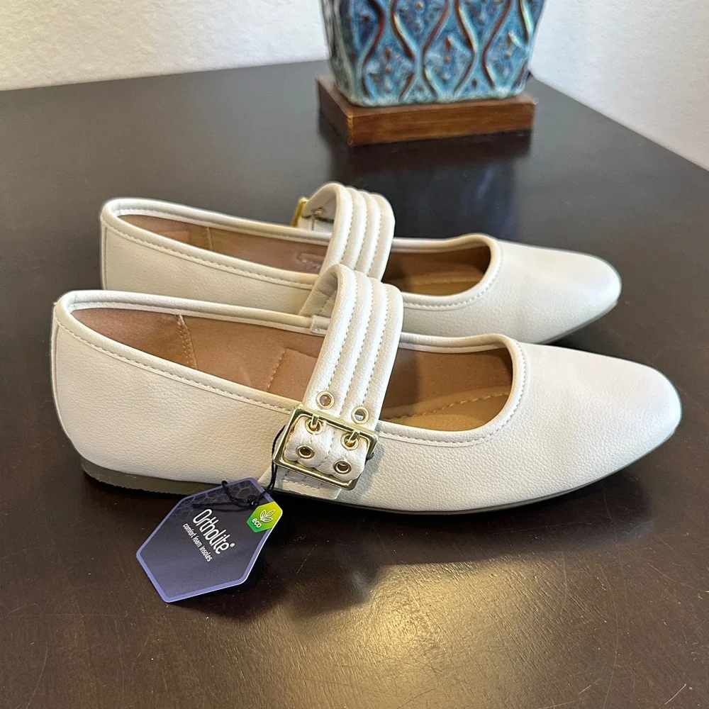 Sonoma Goods For Life® Delilah Women's Mary Jane Flats in Bone Women’s Size 8.5 - Picture 10 of 16
